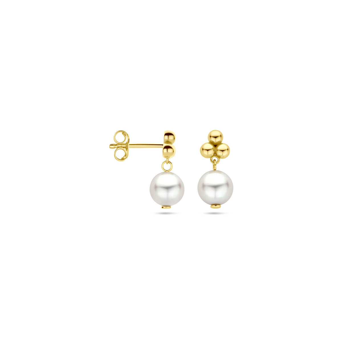 puces d'oreilles perle 15 mm 14K or jaune