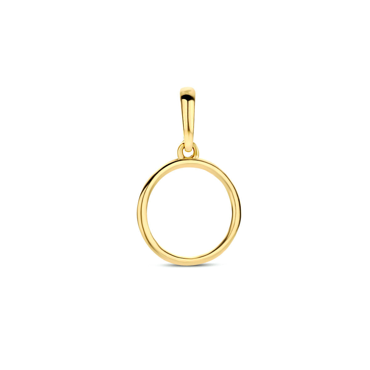 pendentif rond en or jaune 14 carats.
