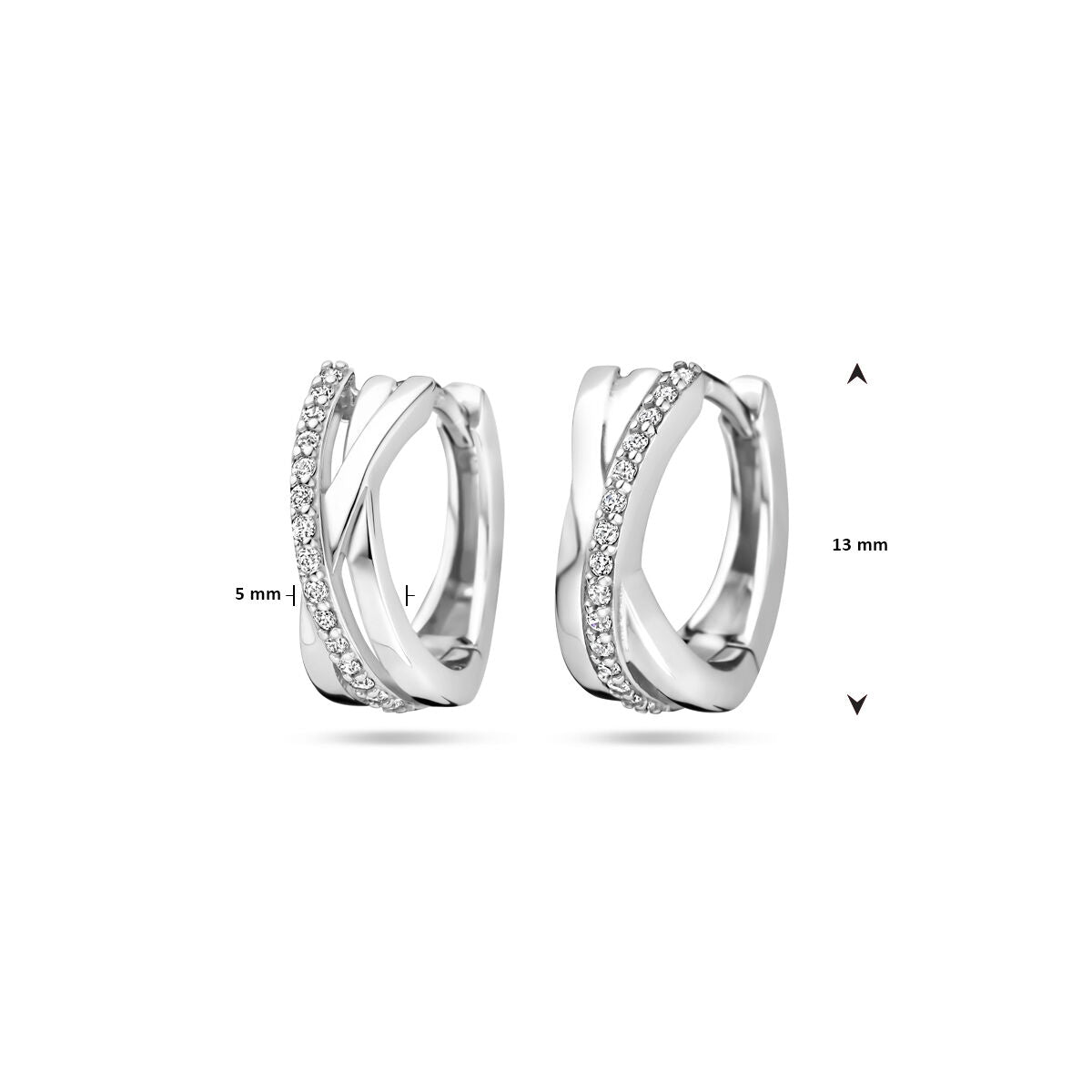 créoles 13 mm argent rhodié