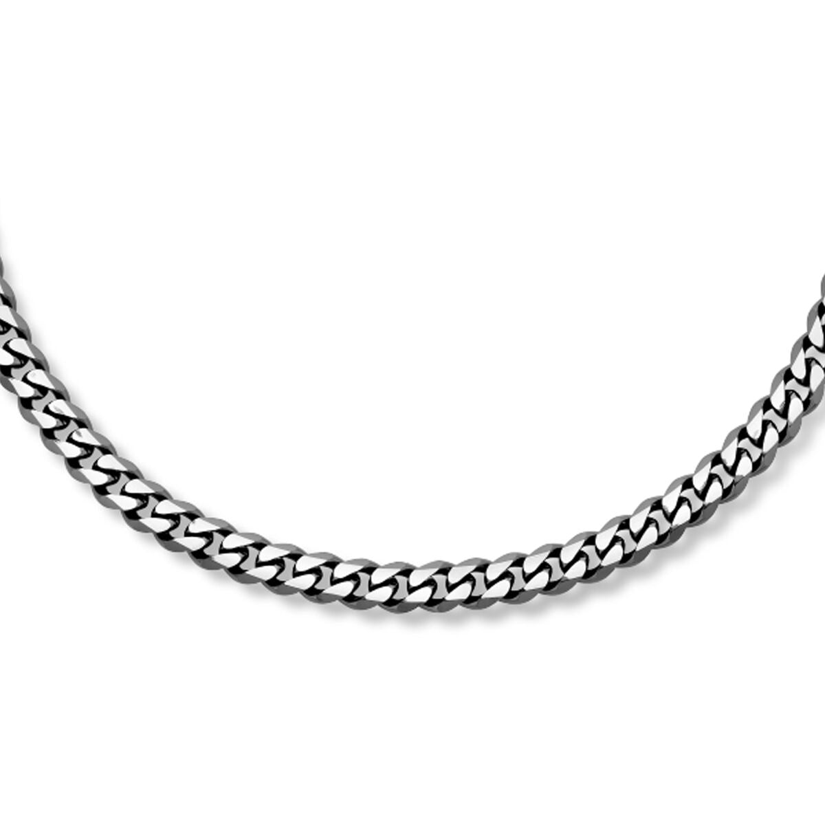 Collier en acier inoxydable avec maillons gourmette de 7,0 mm, finition ionisée.