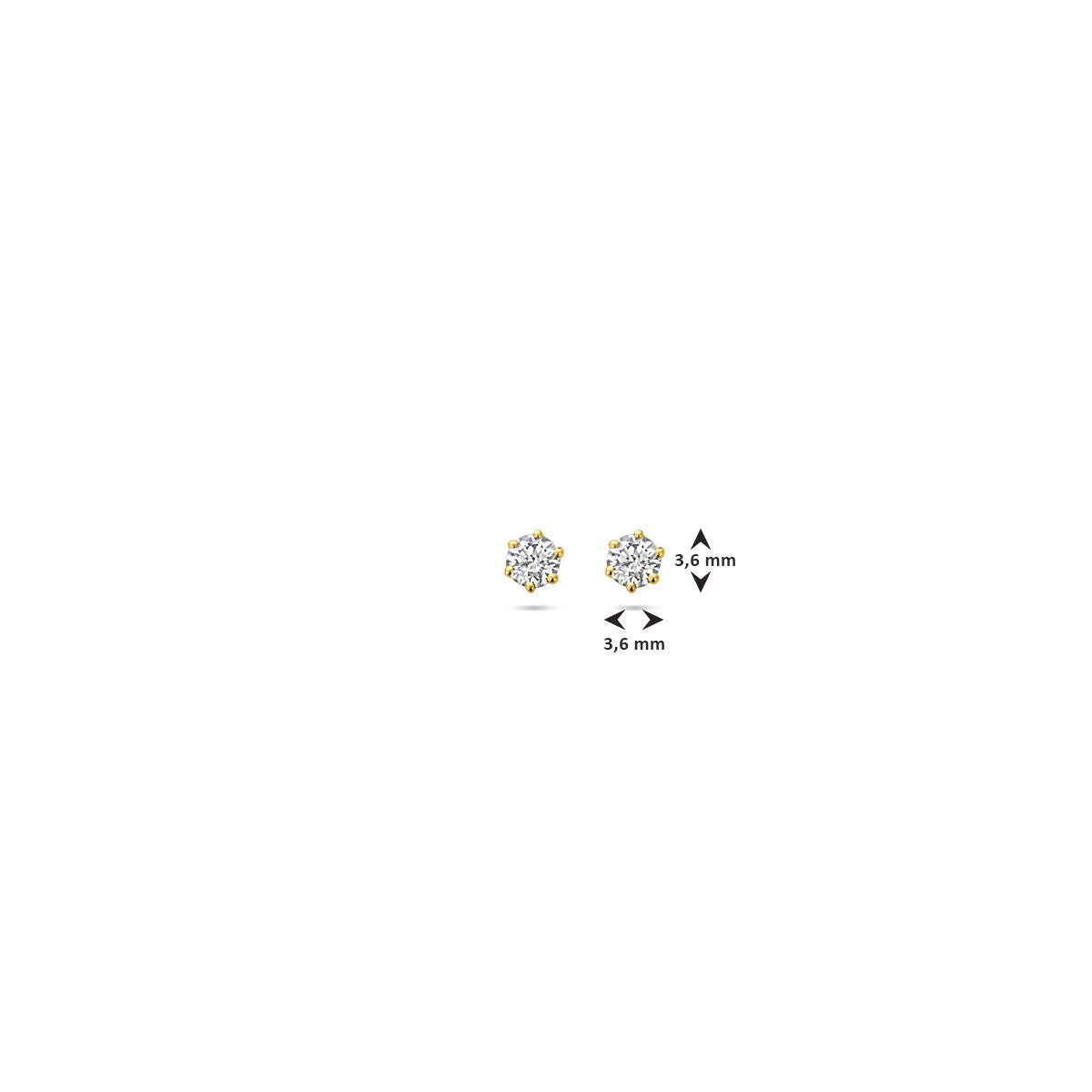 puces d'oreilles diamant h si or jaune 14K