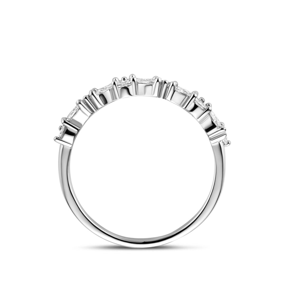 Bague en argent pour femme avec zircone marquise – 3.5 mm de large