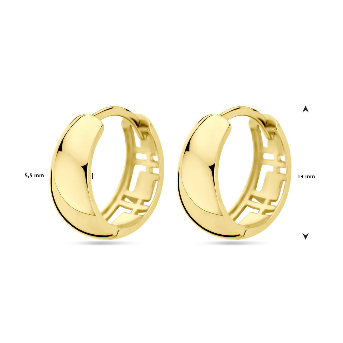 créoles 13 mm or jaune