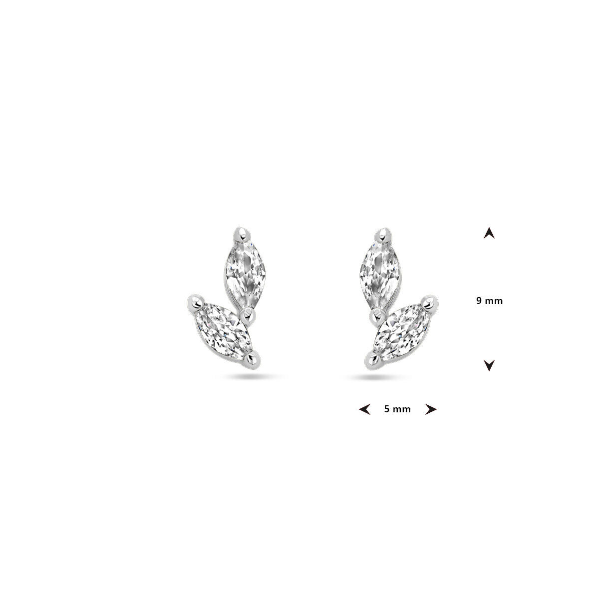 puces d'oreilles zircone argent rhodié