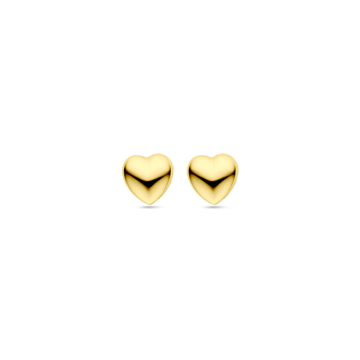 puces d'oreilles cœur 11 mm argent plaqué or (jaune)