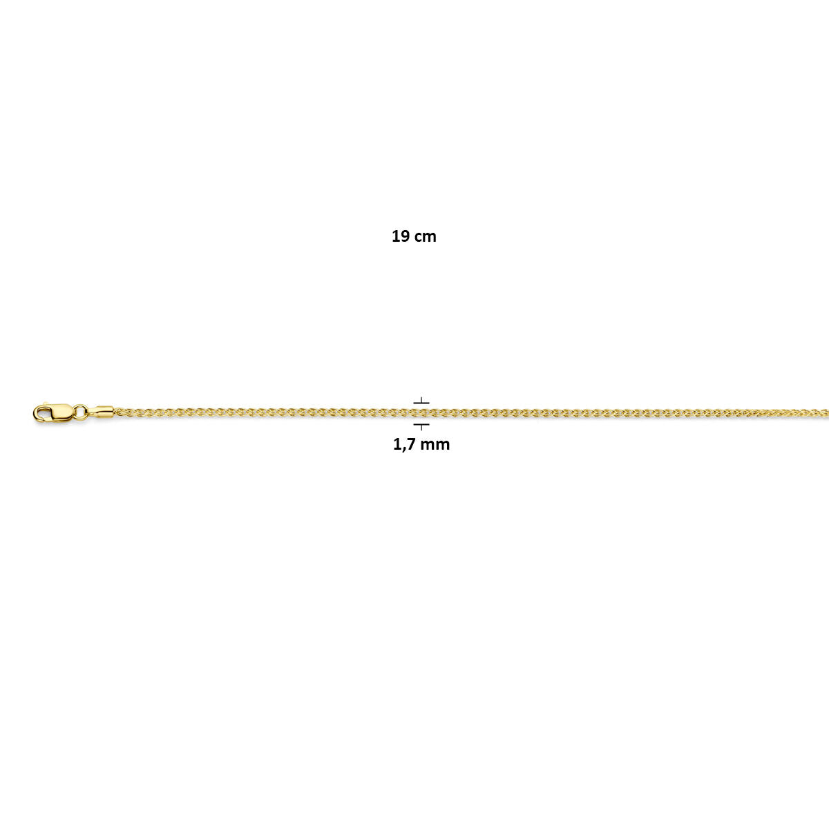 bracelet vossestaart 1,7 mm