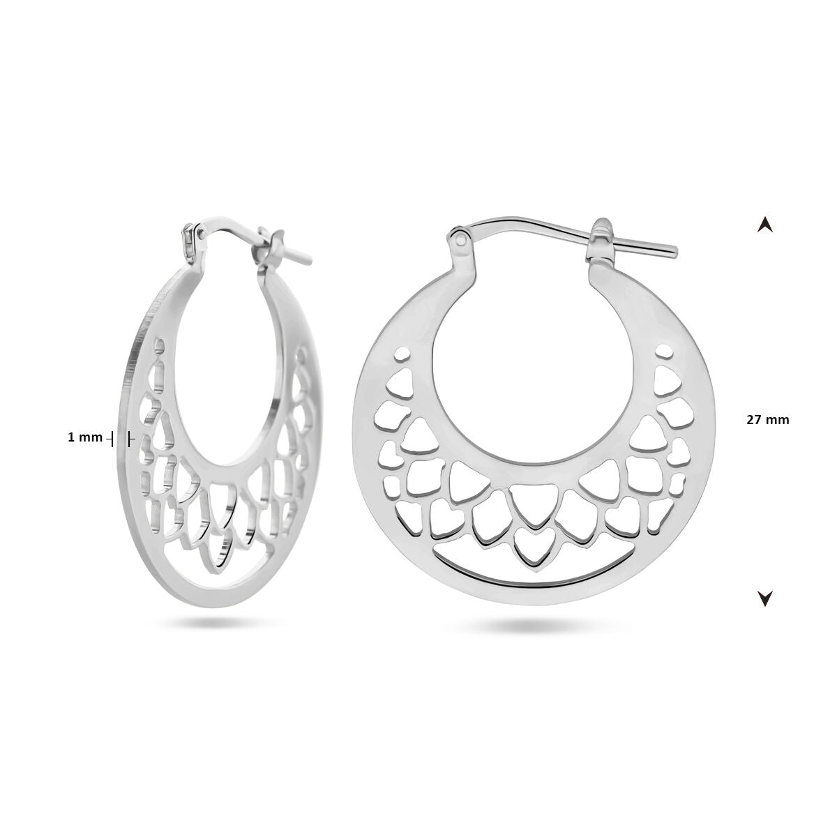 créoles argent rhodié