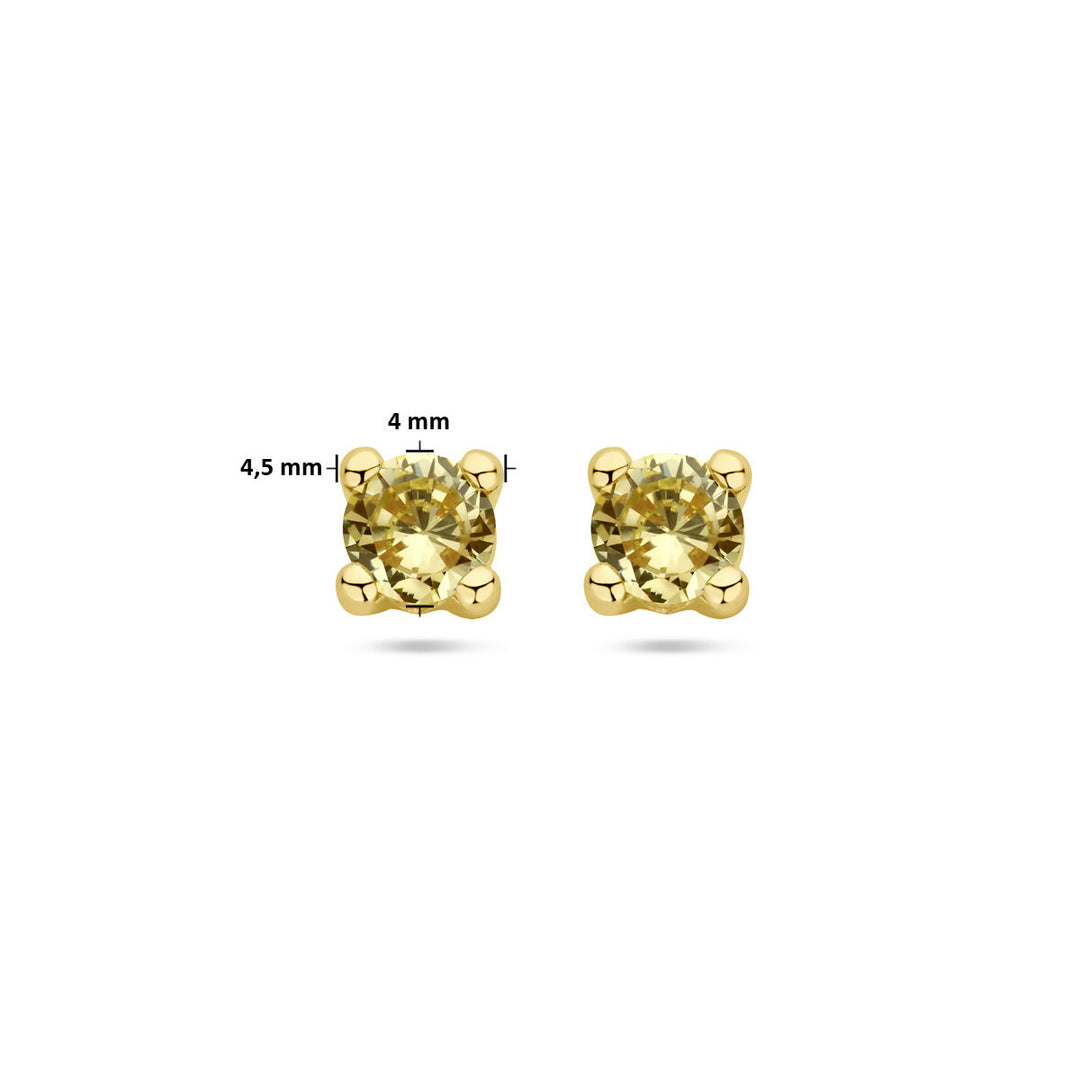 oorknoppen synth. peridot 14K geelgoud