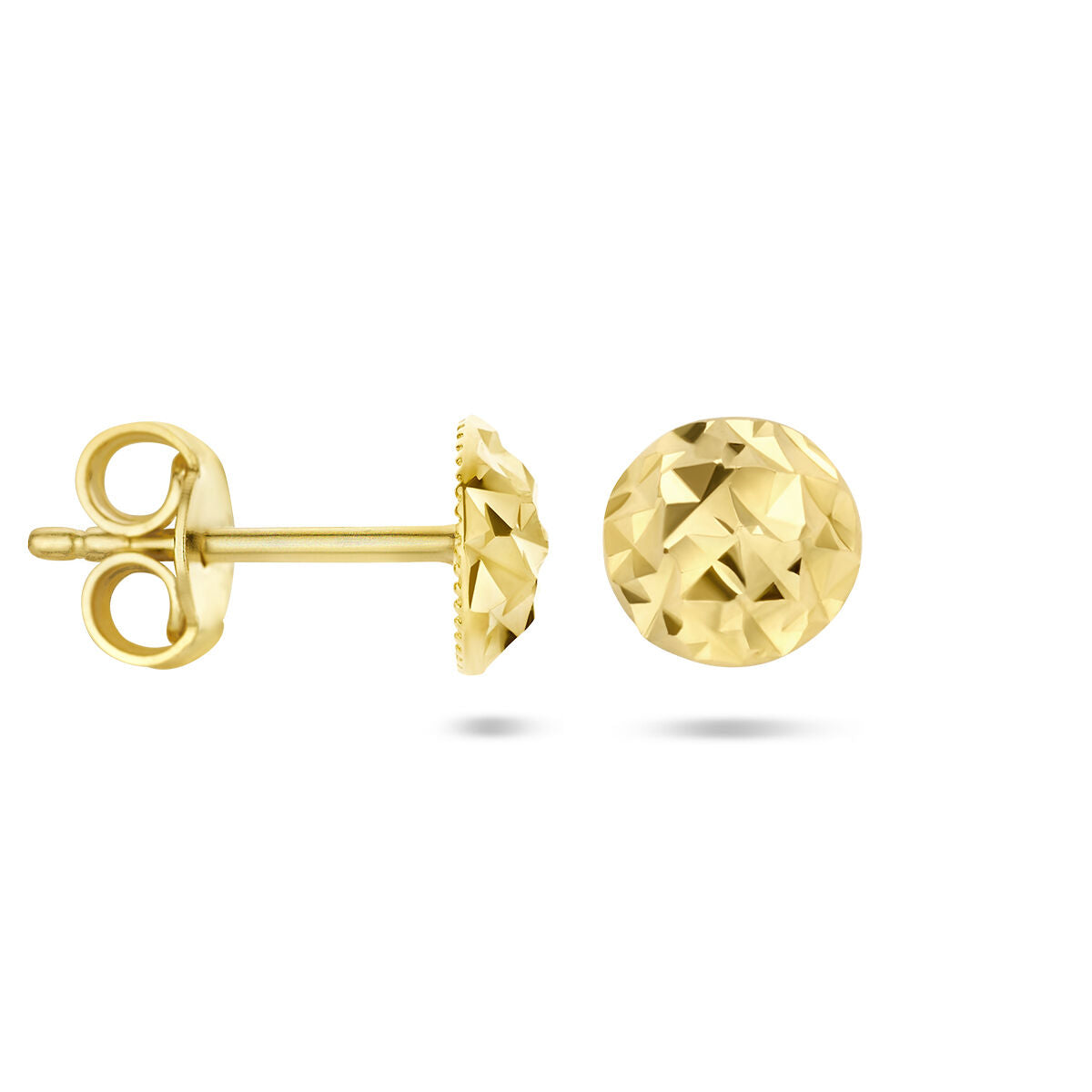 puces d'oreilles diamantées en or jaune 14K