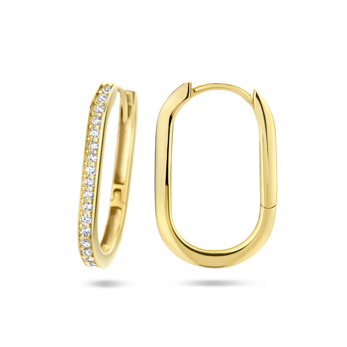créoles paperclip zircone 14K or jaune
