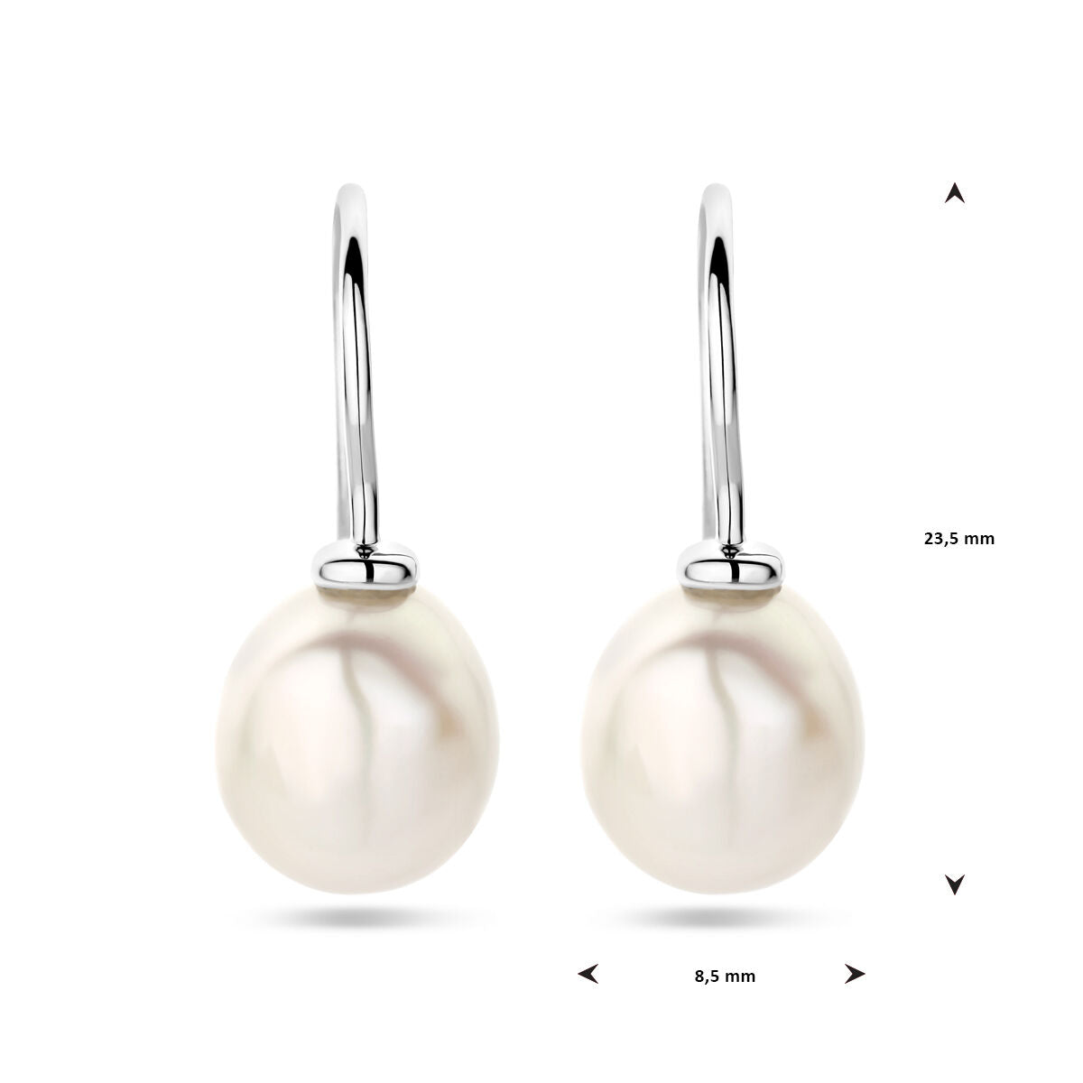 boucles d'oreilles baroque perle crochet français argent rhodié