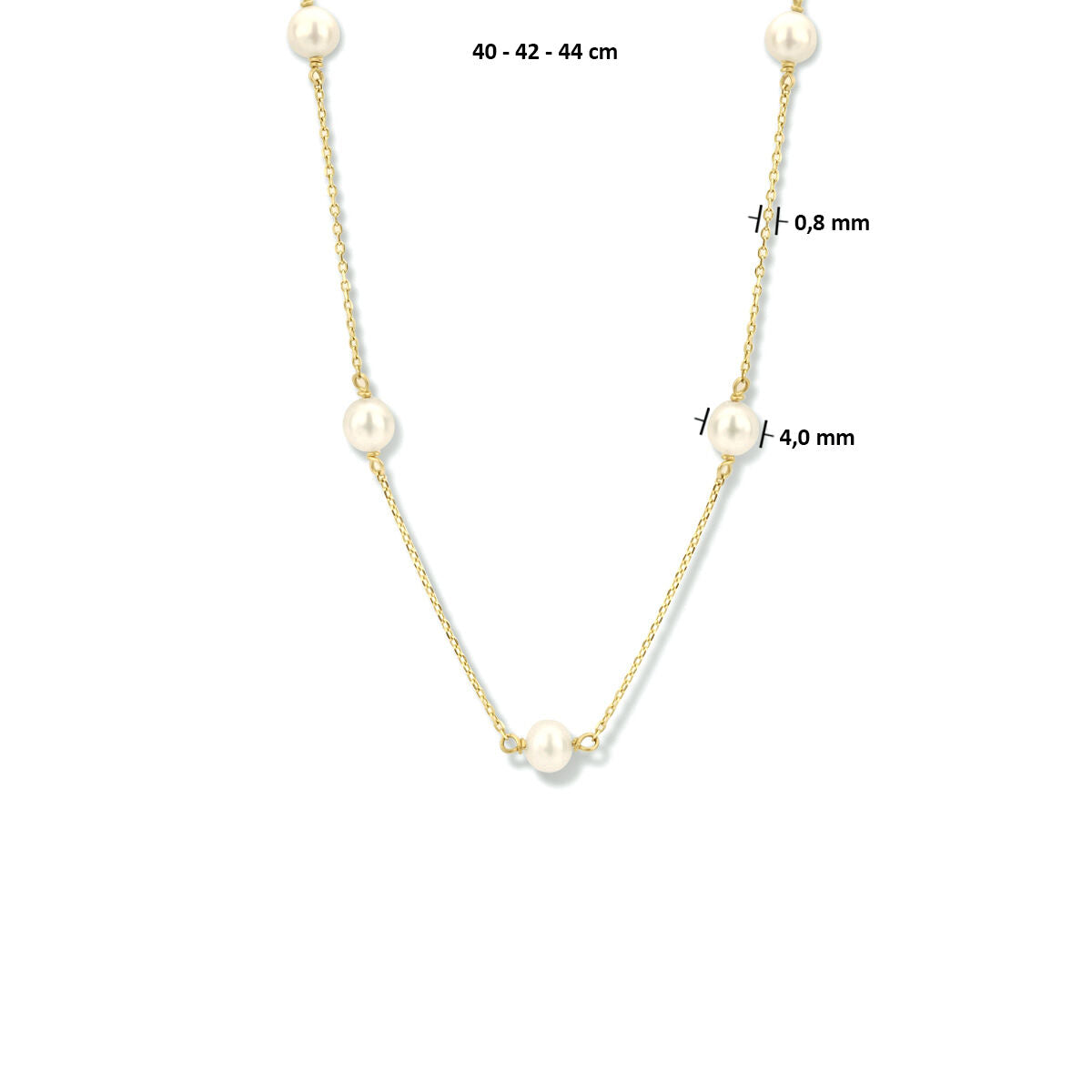 collier perle 40 - 42 - 44 cm or jaune 14K