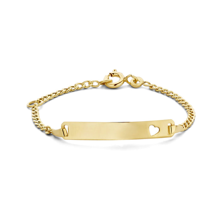 9k graveerarmband hart plaat 4,0 mm 9 Karaat
