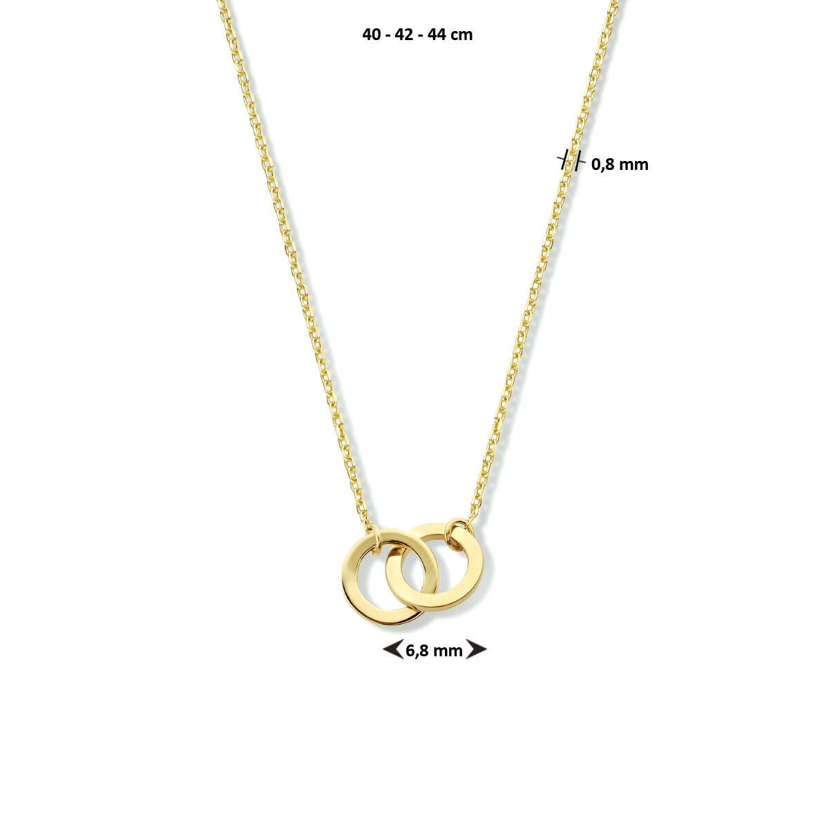 collier ronds 40 - 42 - 44 cm or jaune 14K