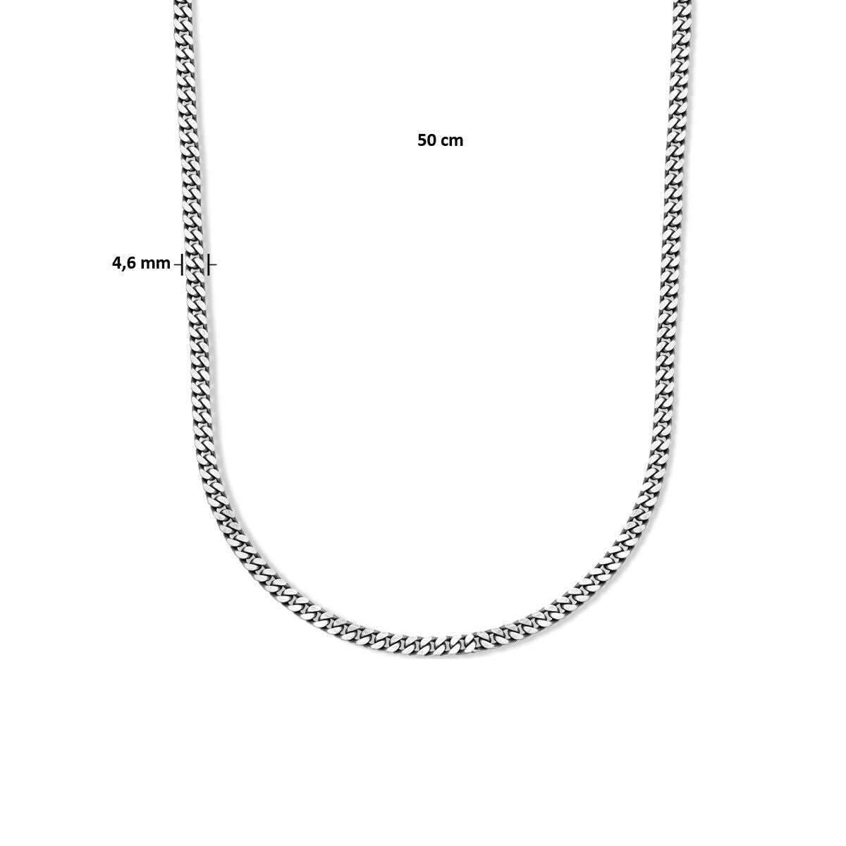 Collier en argent pour homme - collier oxi gourmette 6-facettes taillées 4,6 mm