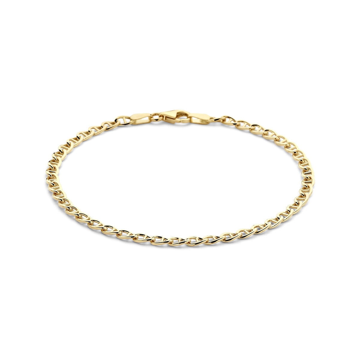 Bracelet en or jaune 14K de 3,3 mm et 18 cm avec un fermoir.