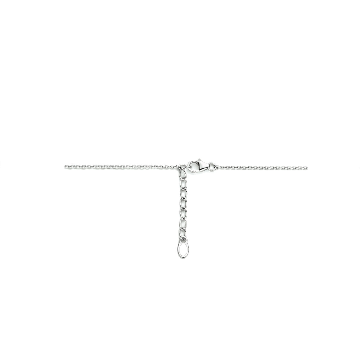 collier zircone 42 + 3 cm argent rhodié