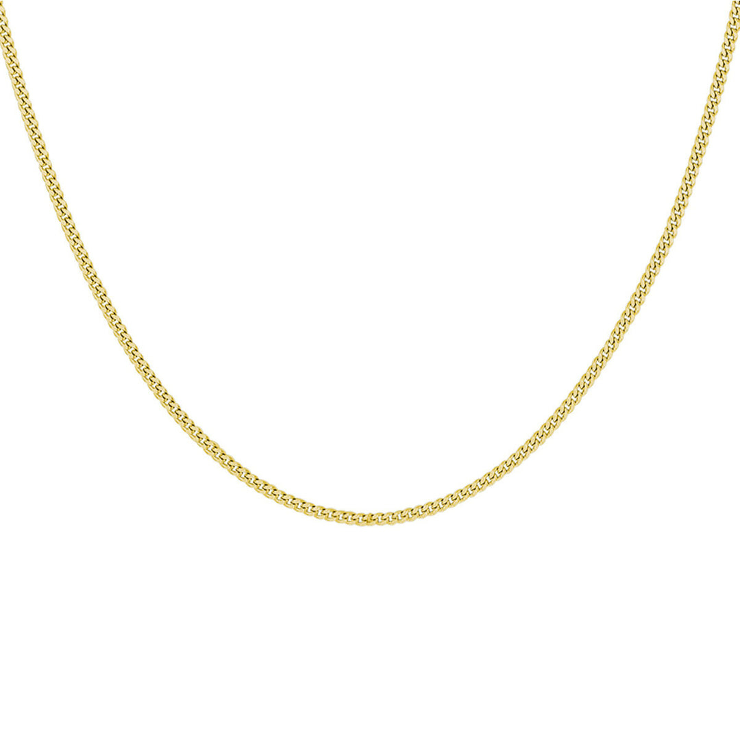 collier gourmette 4-zijdes geslepen 1,4 mm 41 + 4 cm 3 micron zilver verguld (geel)