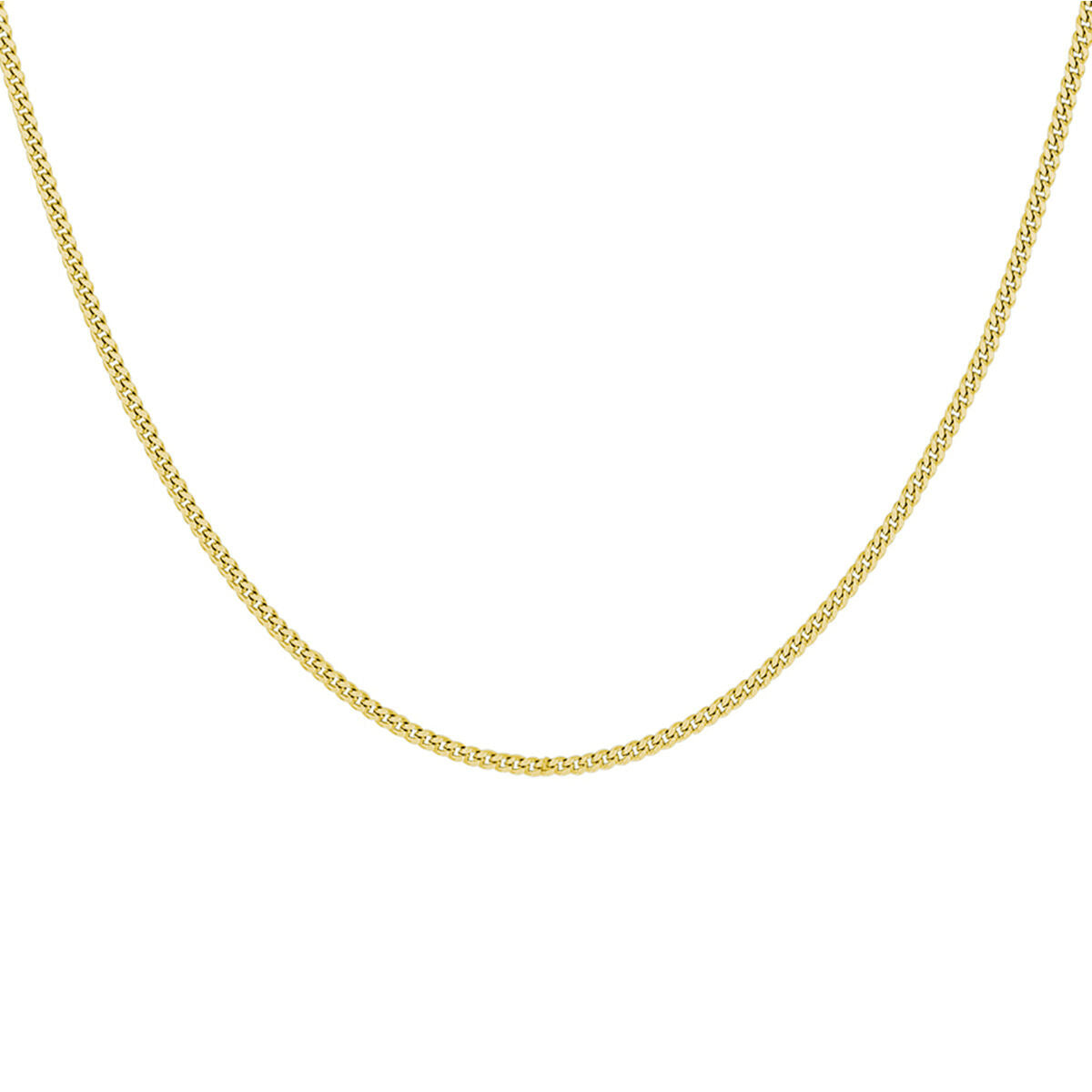 collier gourmette 4 côtés taillés 1,4 mm 41 + 4 cm 3 microns plaqué or (jaune)