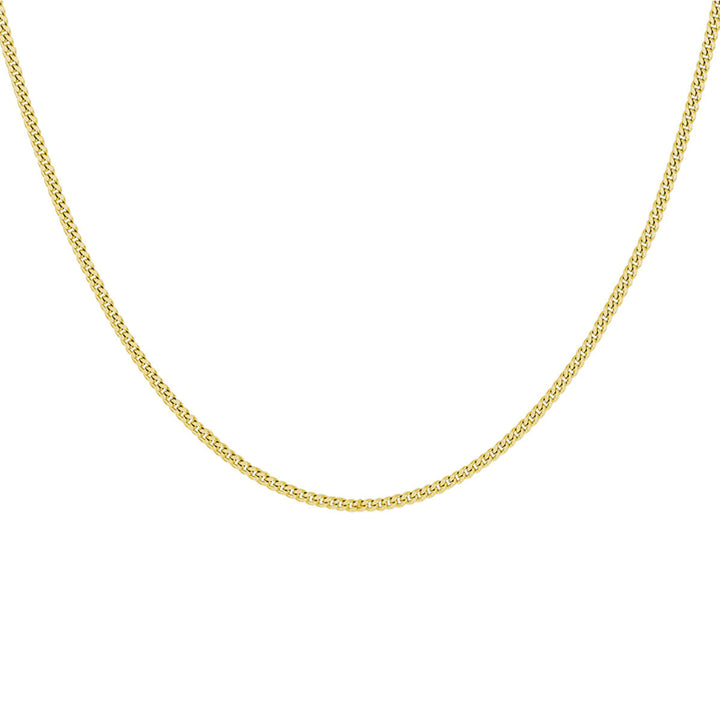 collier gourmette 4-zijdes geslepen 1,4 mm 41 + 4 cm 3 micron zilver verguld (geel)