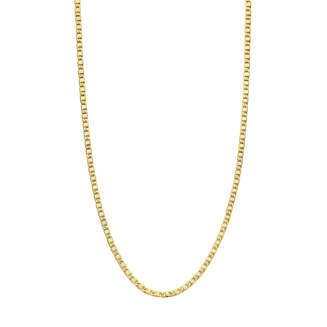 De Van der Kooij Collectie Gouden heren ketting - collier 3,5 mm 14K wordt in een zachte ronding gepresenteerd tegen een witte achtergrond en biedt een elegante keuze voor herensieraden.