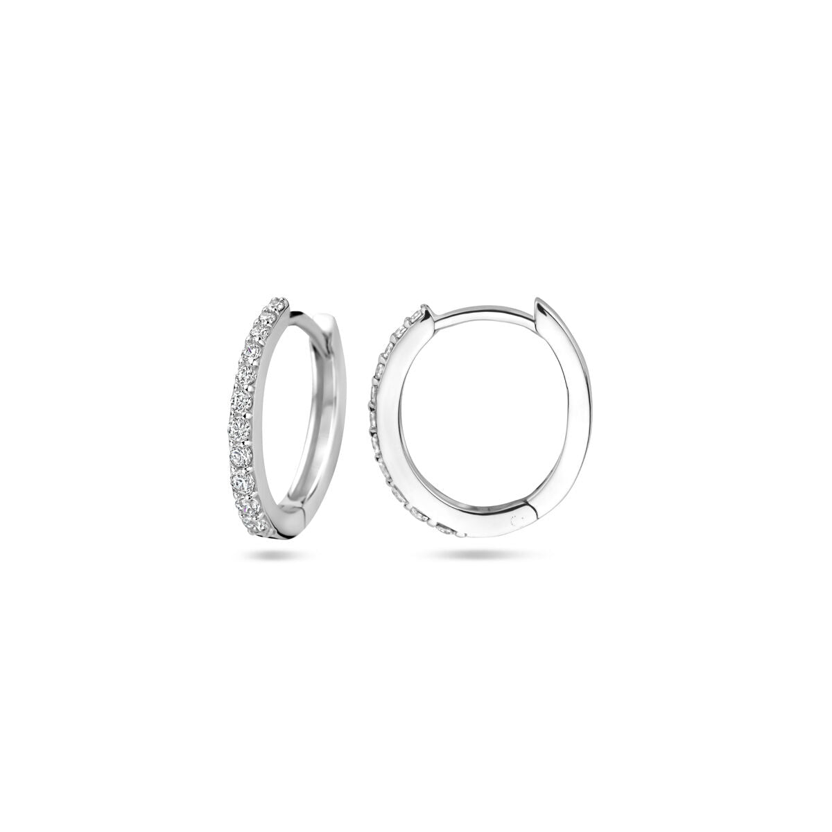 créoles zircone 14 mm argent rhodié
