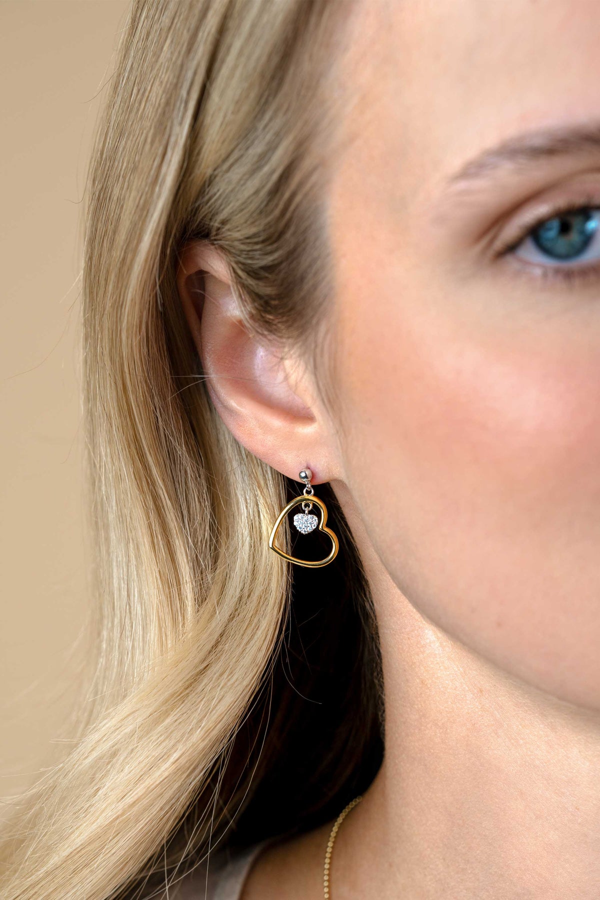 Zinzi puces d'oreilles argent plaqué or zio2621