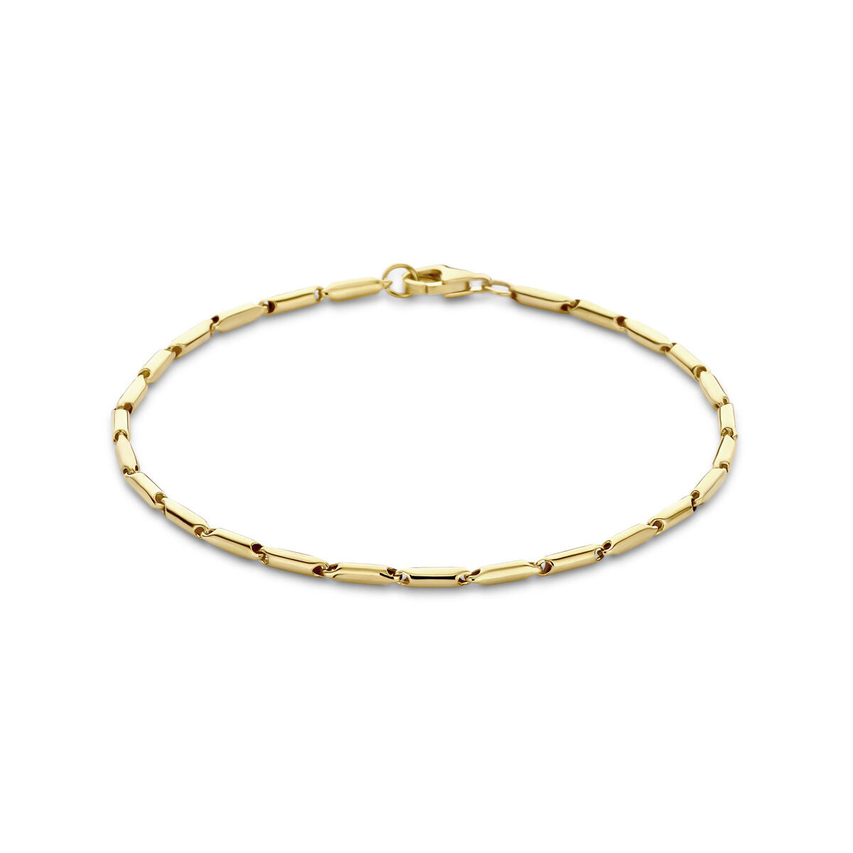 Bracelet en or jaune 14K de 1,9 mm et 19 cm, avec maillons allongés.
