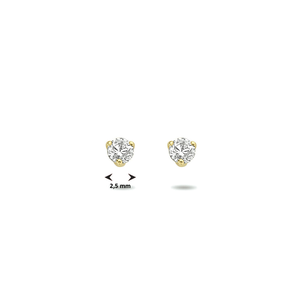 puces d'oreilles zircone 14K or jaune