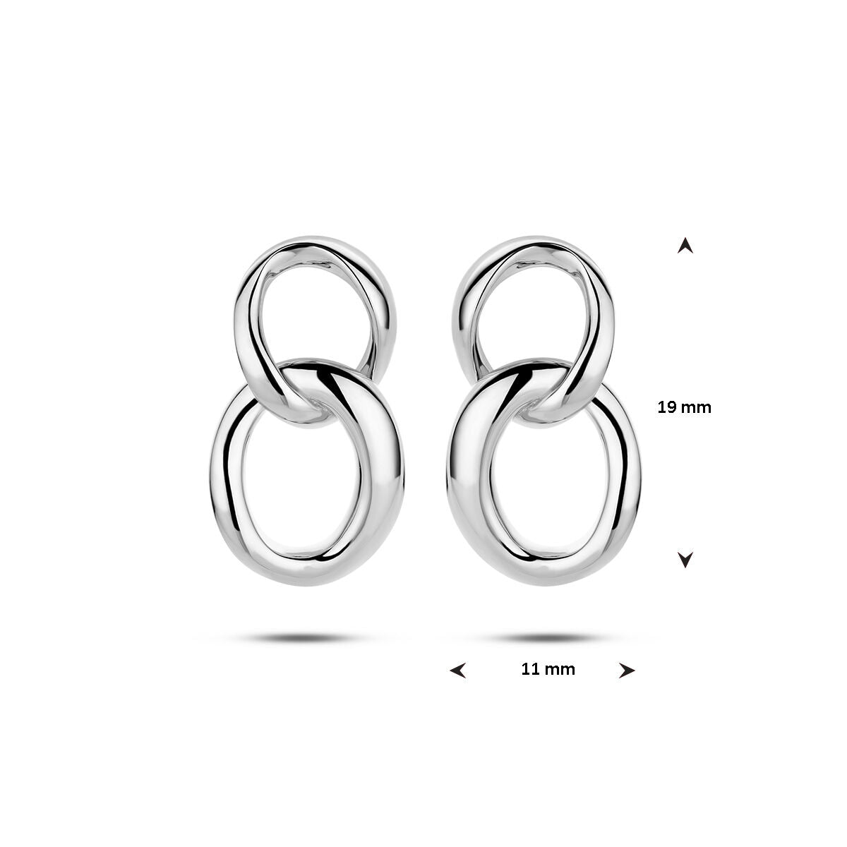 boucles d'oreilles maille argent rhodié