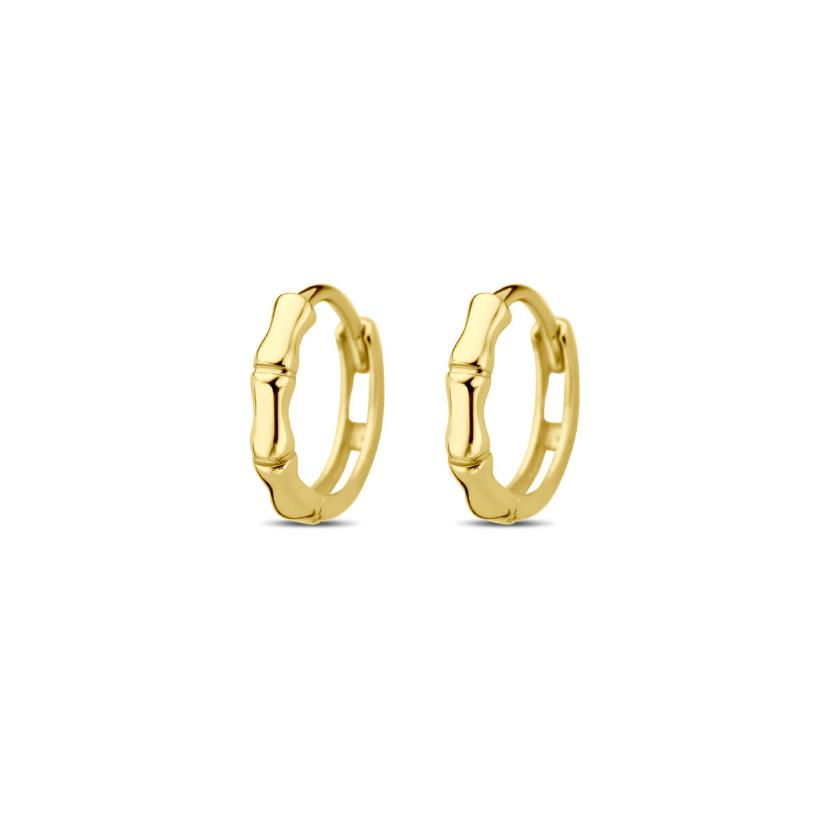 Boucles d'oreilles en or jaune 14K de 9,5 mm avec un design moderne et élégant.