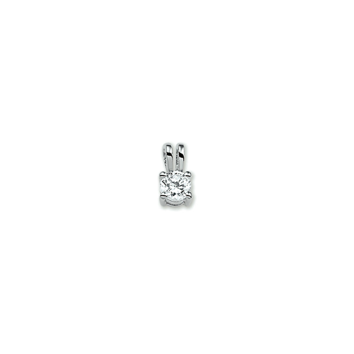 pendentif en zirconium avec une finition argentée.