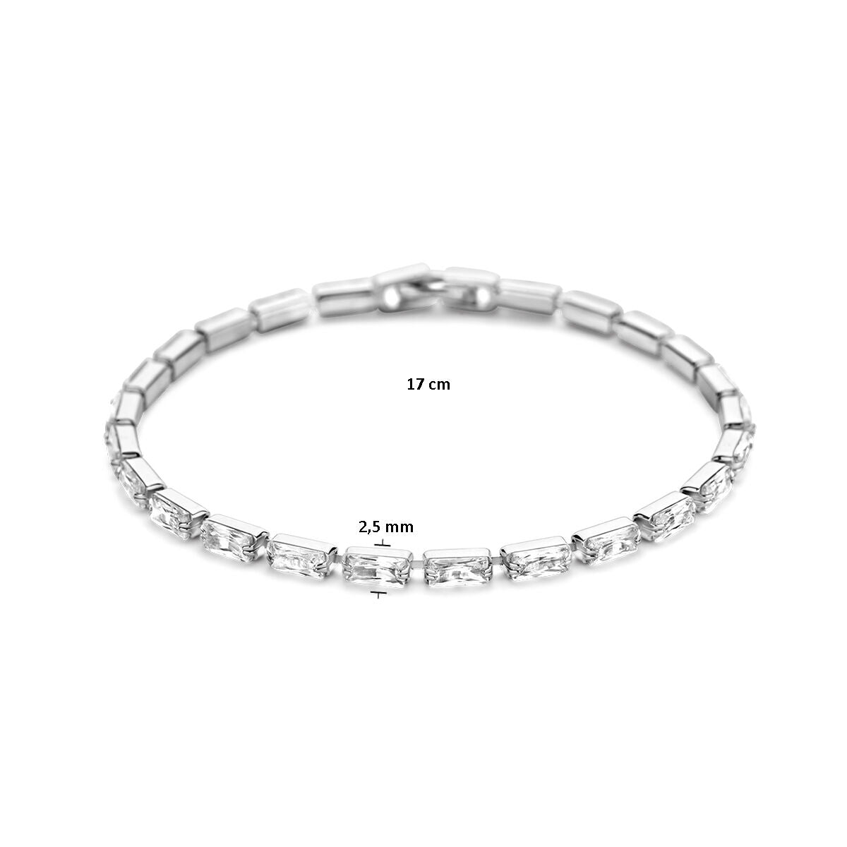 bracelet de tennis 2,5 mm zircone argent rhodié