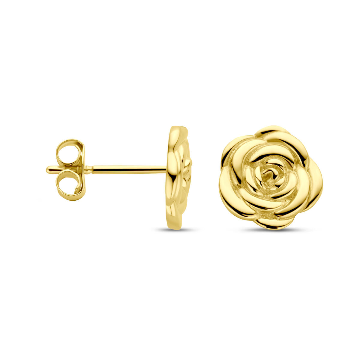 puces d'oreilles rose 8 mm or jaune