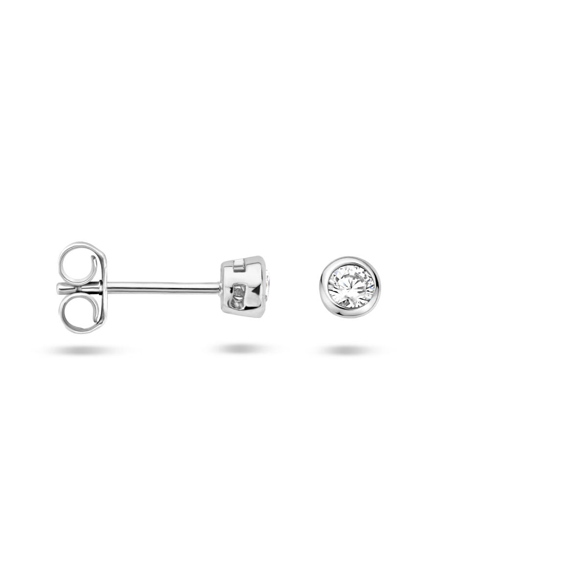 puces d'oreilles zircone argent rhodié