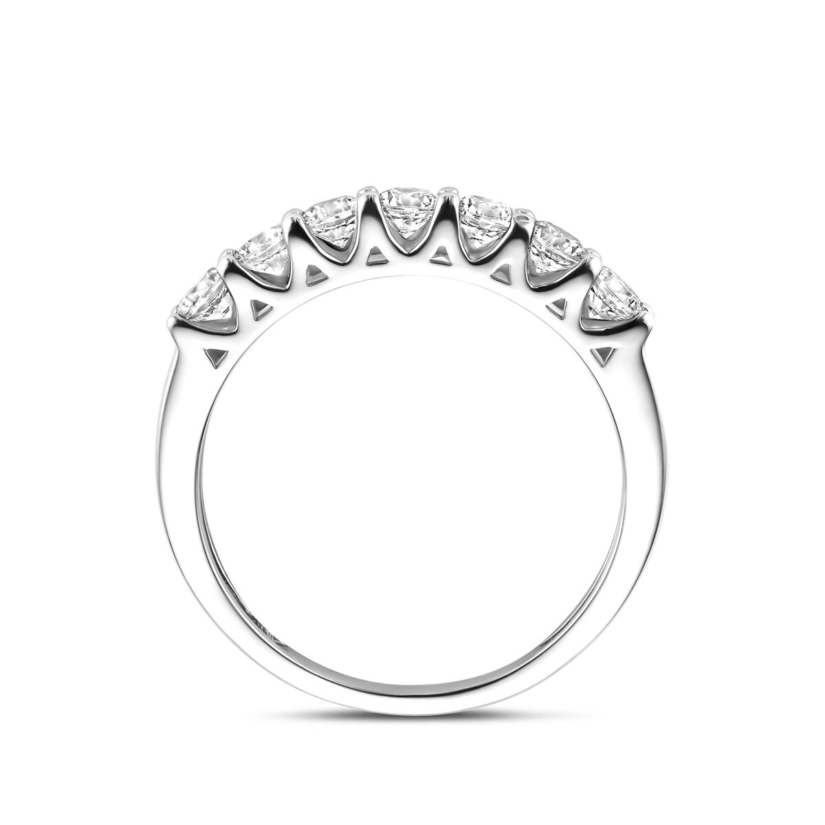 Bague alliance en argent rhodié avec zircone