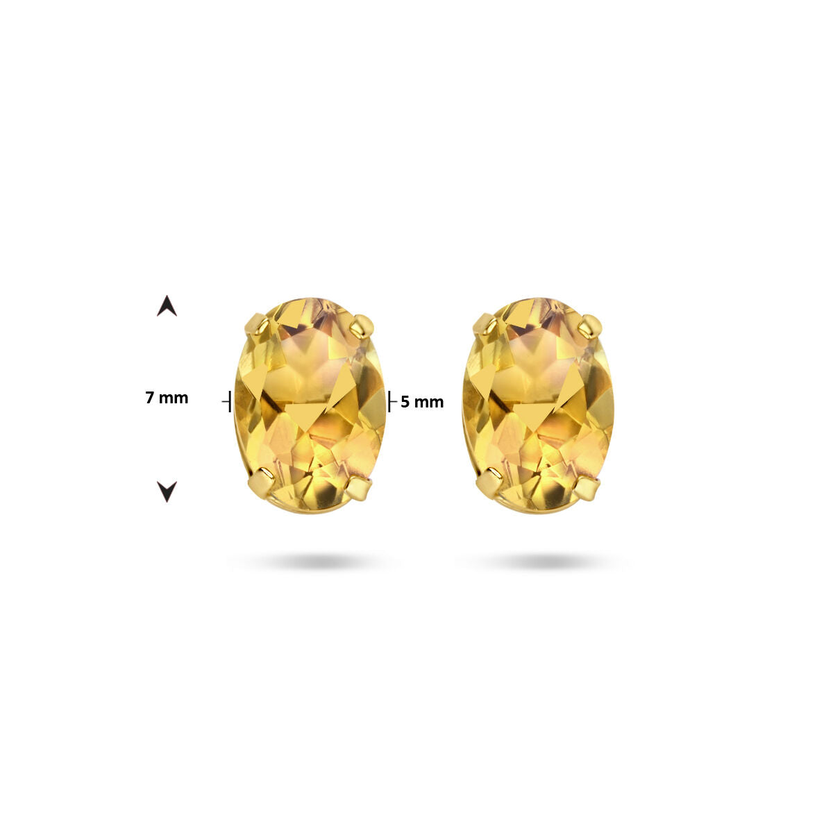 puces d'oreilles citrine or jaune 14K