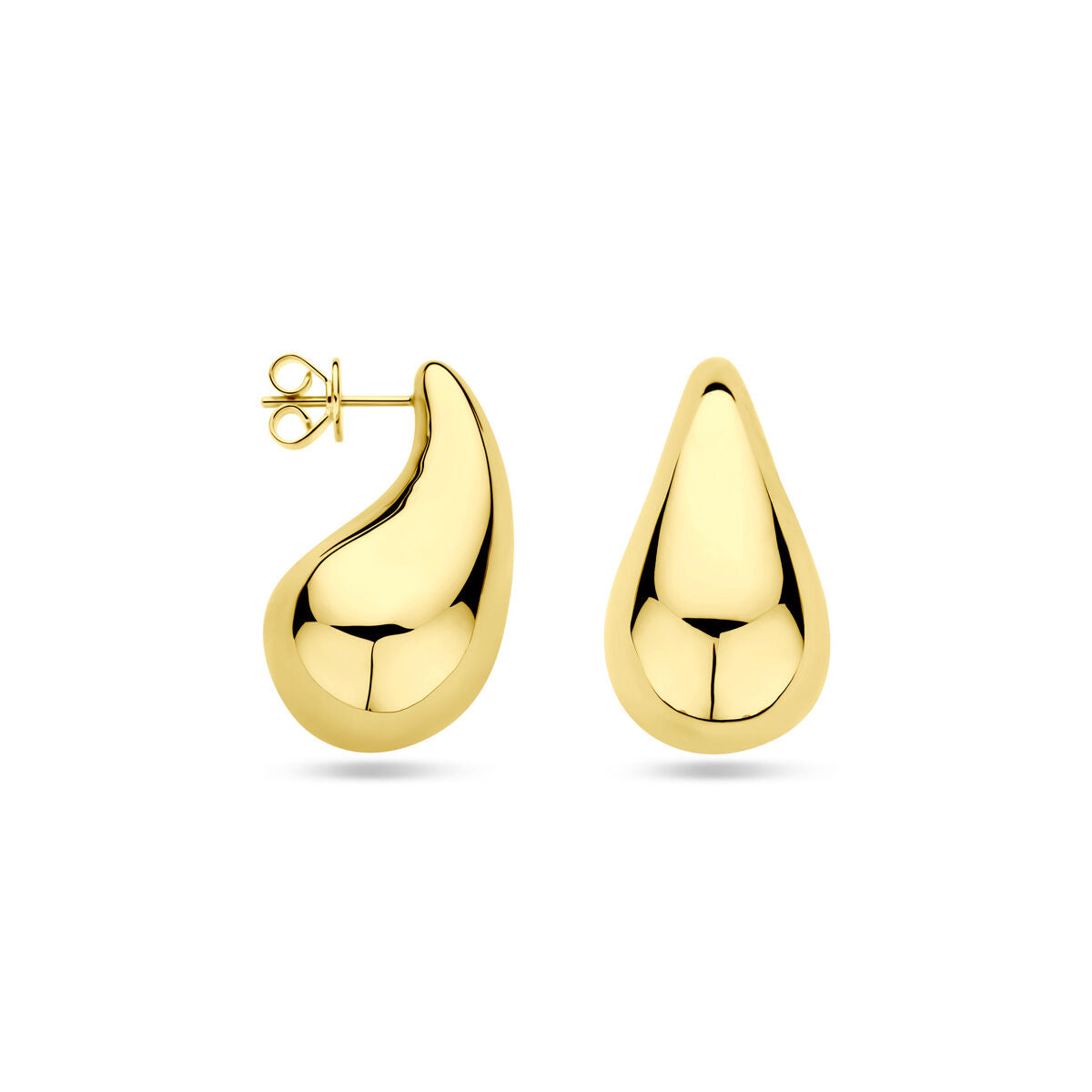 puces d'oreilles goutte 30 mm 1 micron argent plaqué or (jaune)