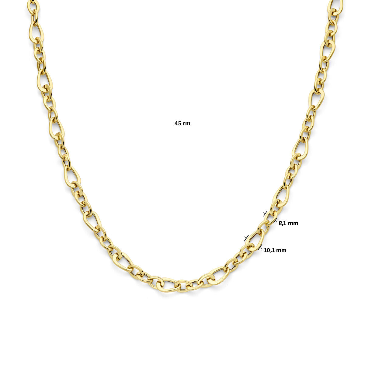 collier 45 cm or jaune 14K