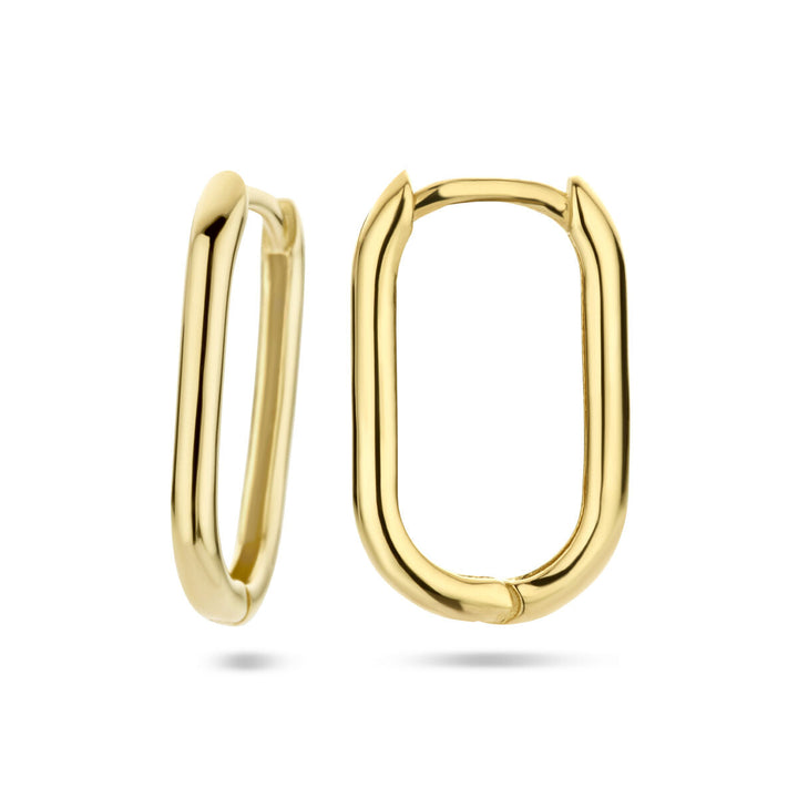 klapoorringen paperclip 14K geelgoud