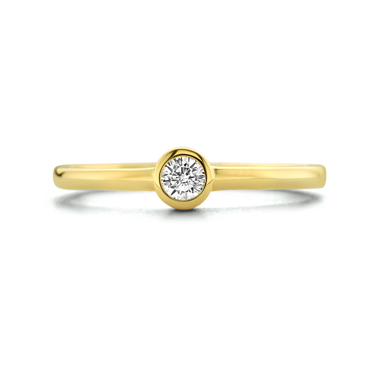 bague zircone 14K or jaune