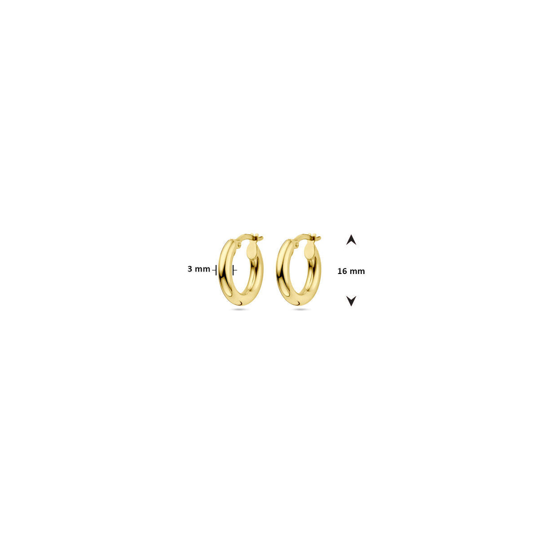 créoles tube rond 14K or jaune 3.0mm