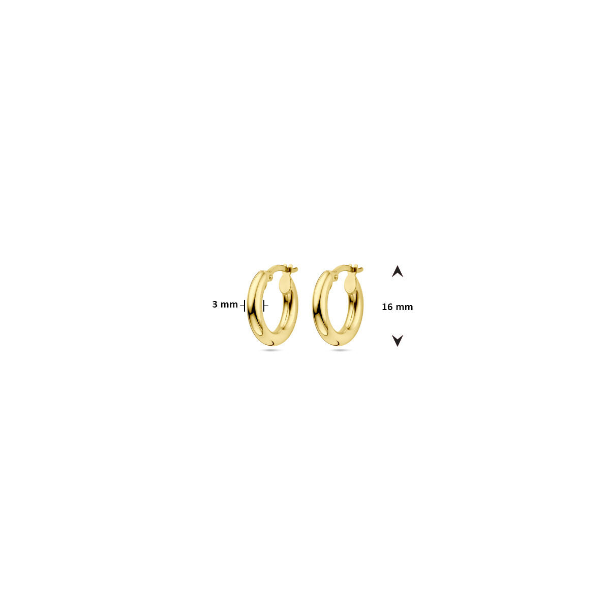 créoles tube rond 14K or jaune 3.0mm