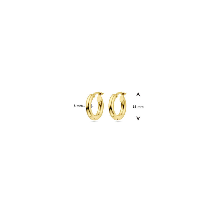 créoles tube rond 14K or jaune 3.0mm