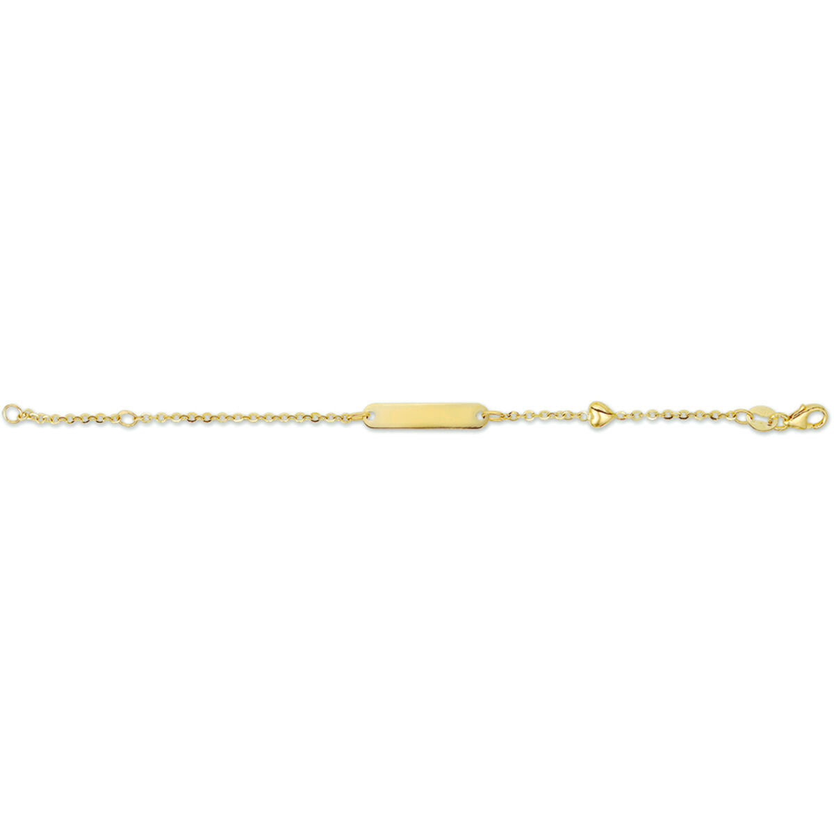 bracelet cœur gravé plaque 4,0 mm 11 - 13 cm