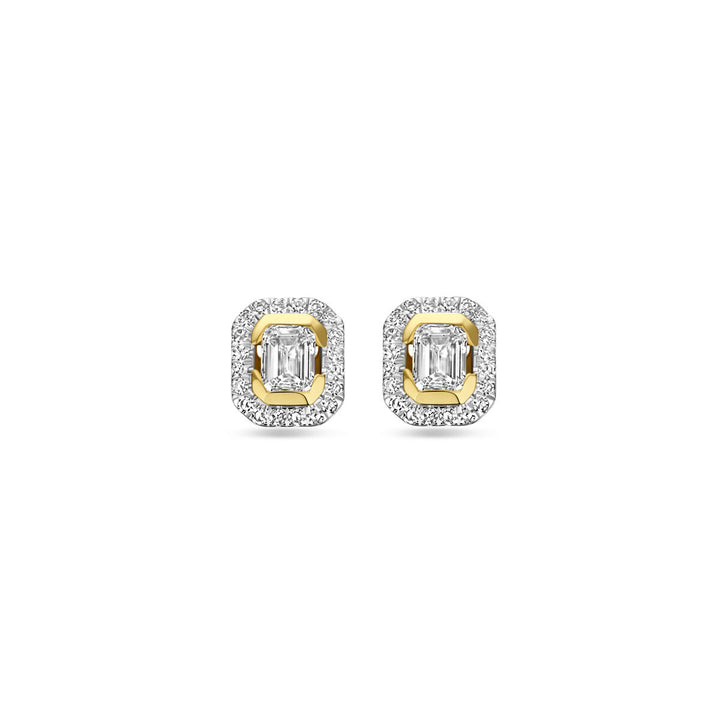 oorknoppen diamant 0.51ct (2x 0.255ct) h si 7 mm 14K geelgoud