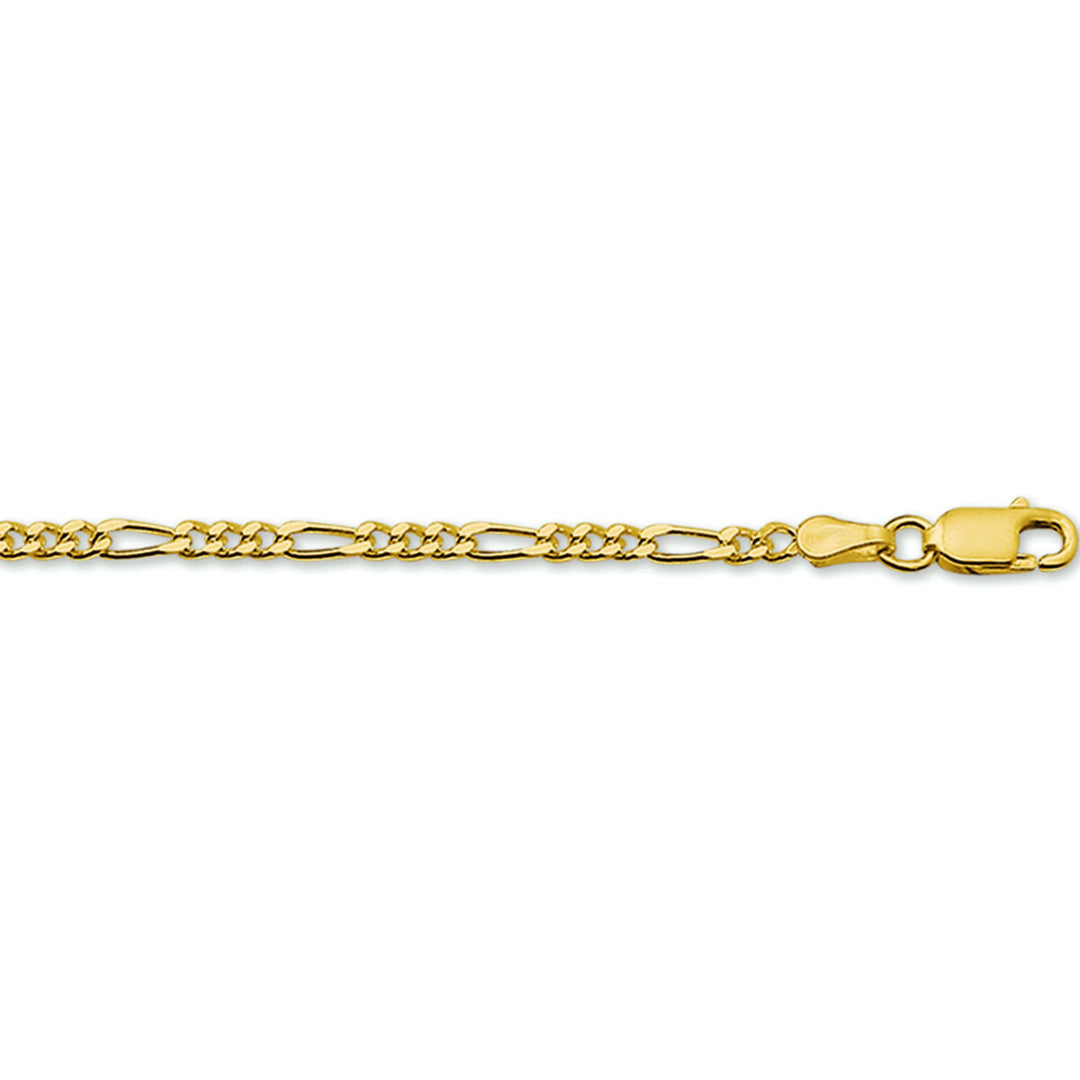 Bracelet en or avec maillons figaro de 2,7 mm et fermoir.