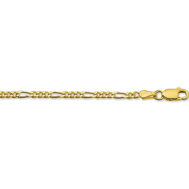 Bracelet en or avec maillons figaro de 2,7 mm et fermoir.
