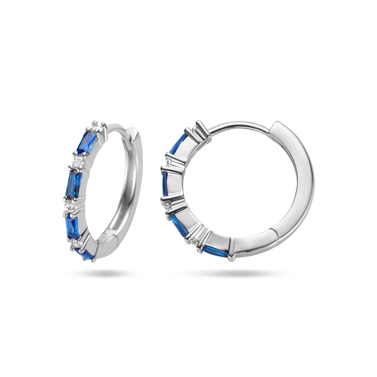 créoles bleu zircone argent rhodié