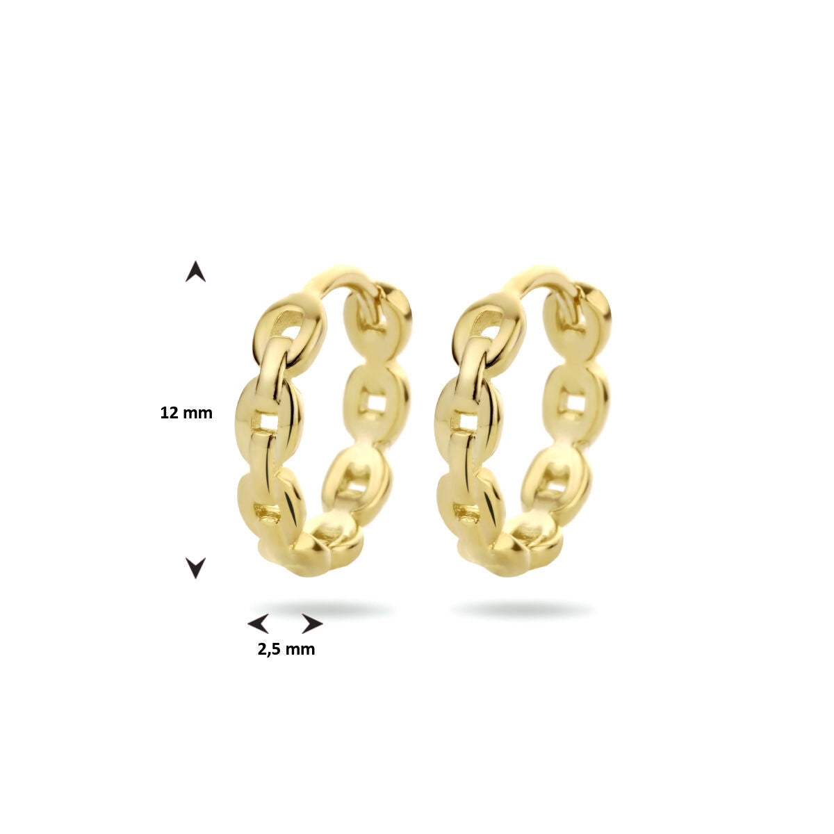 créoles maille 1 micron argent plaqué or (jaune)